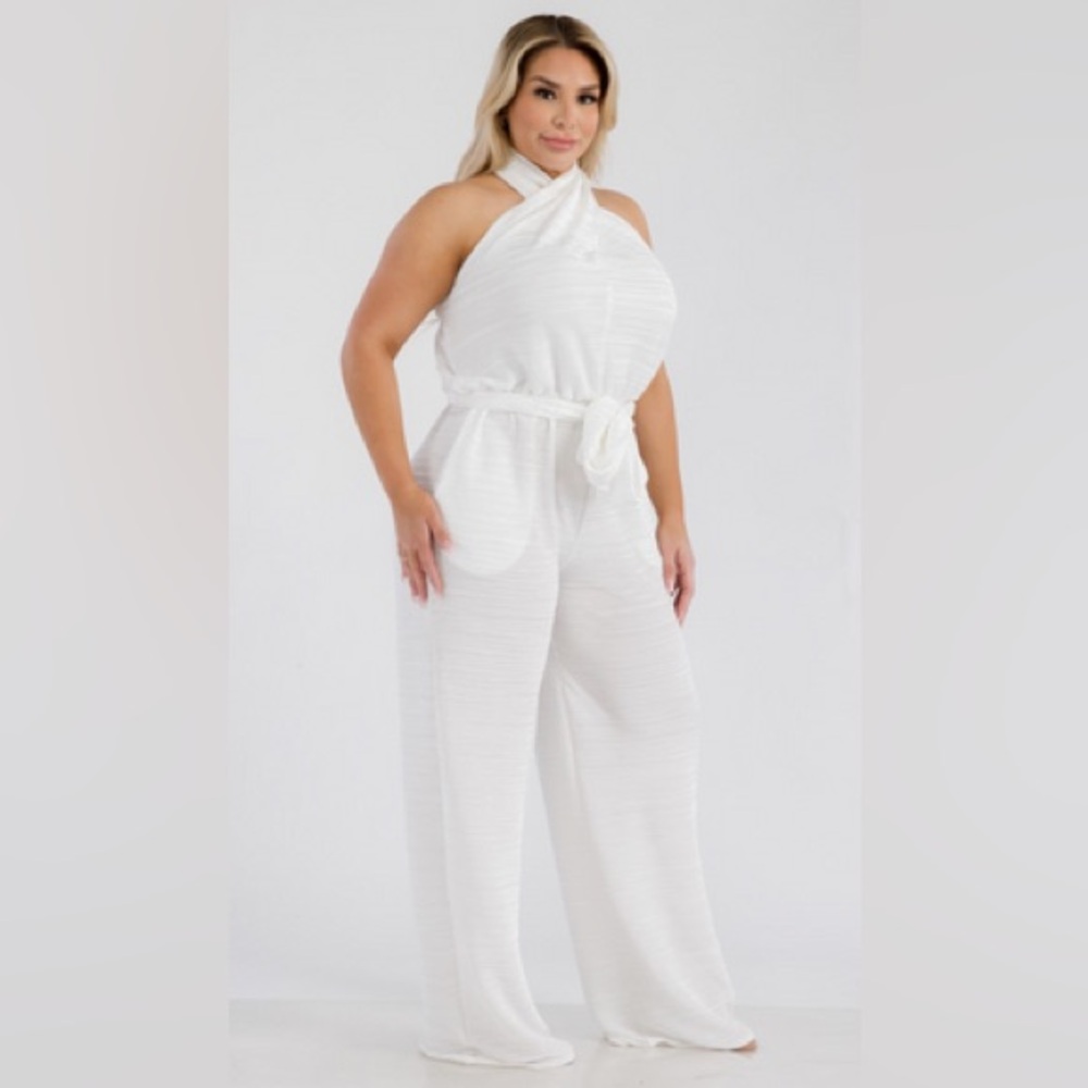1089.  Elegant White Jumpsuit